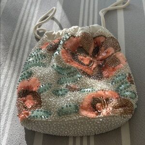 Elegant Floral Sequin Backpack